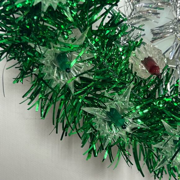 Vintage 70s Christmas Tree Circle of Light Hanging Tinsel Wreath Original Box - Picture 6 of 14